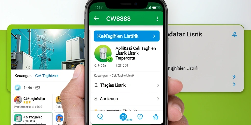 Tampilan antarmuka CW8888 untuk cek tagihan listrik yang mudah digunakan.