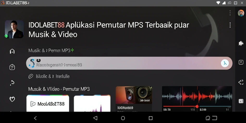 Tampilan antarmuka pengguna aplikasi Pemutar MP3 IDOLABET88 yang menarik.