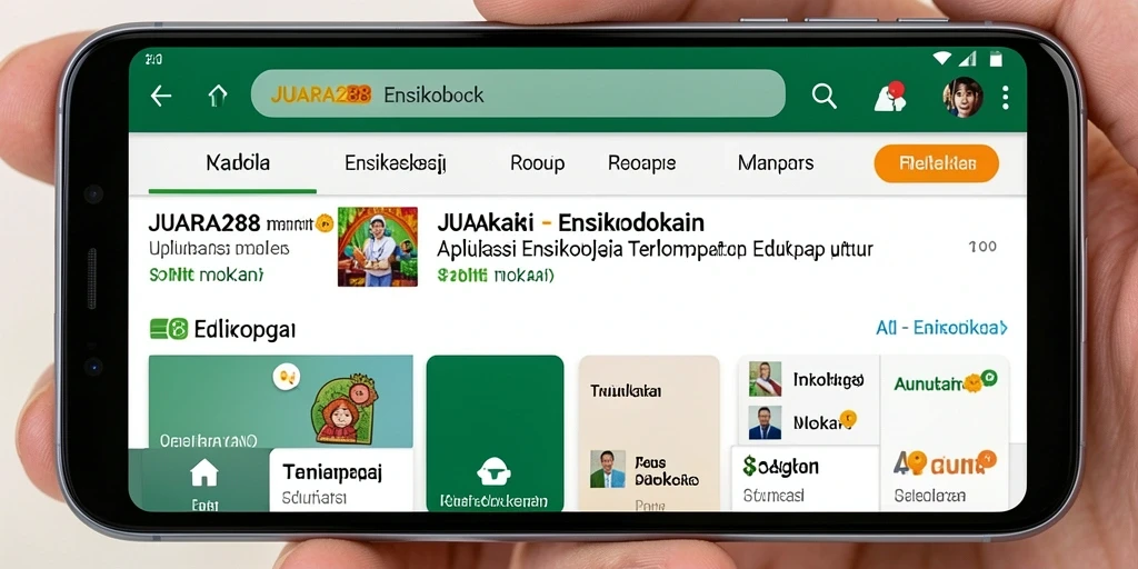 Tampilan antarmuka dan fitur canggih aplikasi Ensiklopedia.