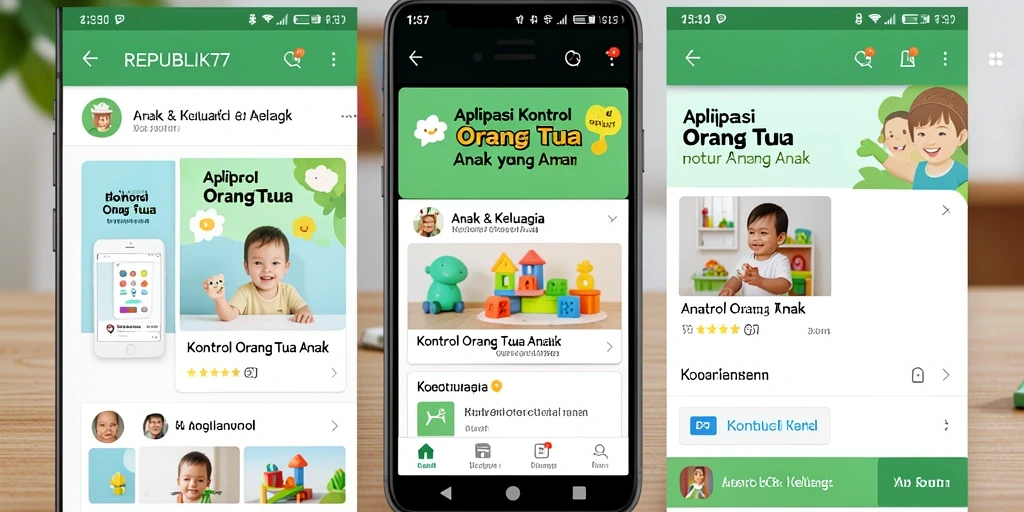 Tampilan antarmuka REPUBLIK77 yang memudahkan kontrol orang tua.