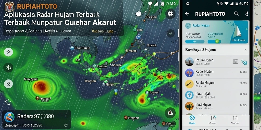 Tampilan antarmuka RUPIAHTOTO dengan fungsi Radar Hujan yang jelas.