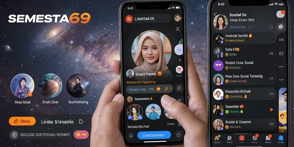 Tampilan antarmuka SEMESTA69 saat siaran Live Streaming.